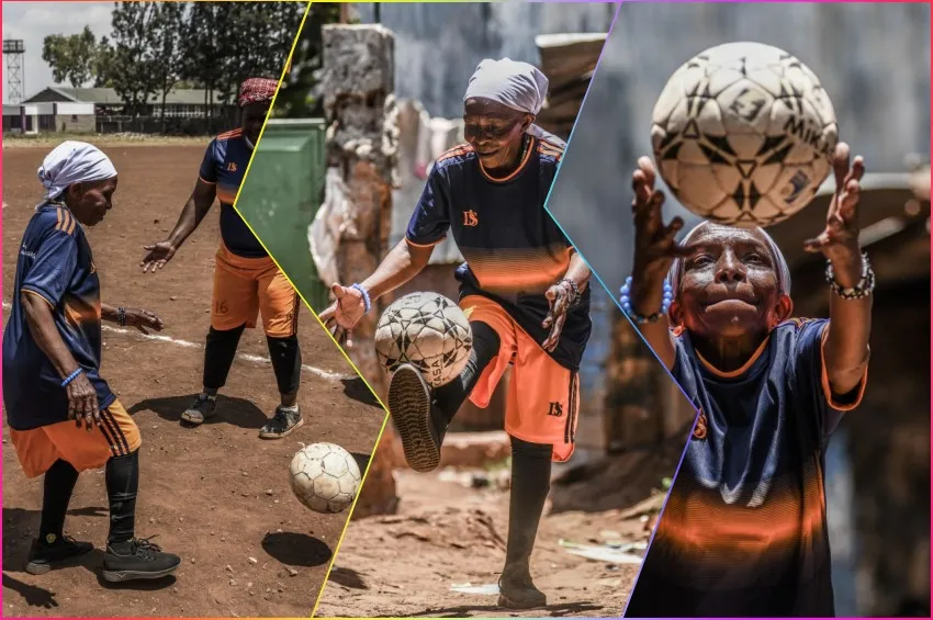 ihtiyar kadin futbolcu