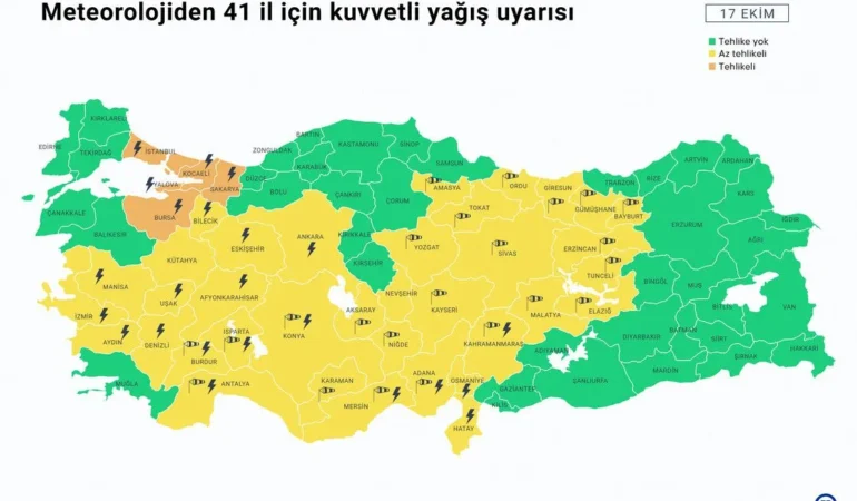 Marmara’da 5 İle Turuncu Kodlu Uyarı: Kuvvetli Sağanak ve Fırtına Geliyor!